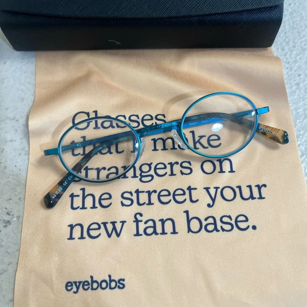 Eyebobs Teal Round Reading Glasses Unisex